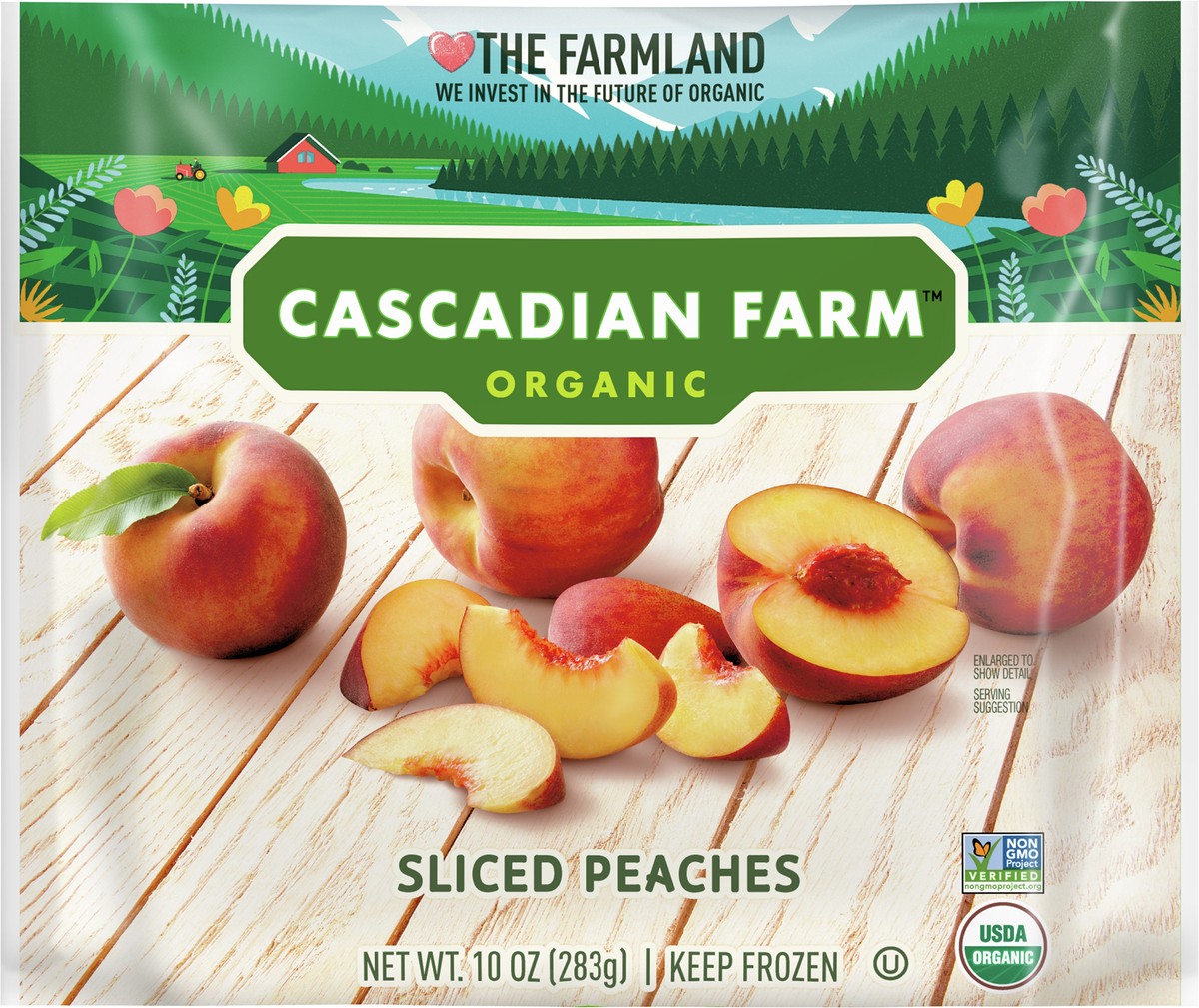 slide 6 of 9, Cascadian Farm Organic Sliced Peaches, Frozen Fruit, Non-GMO, 10 oz Bag, 10 oz