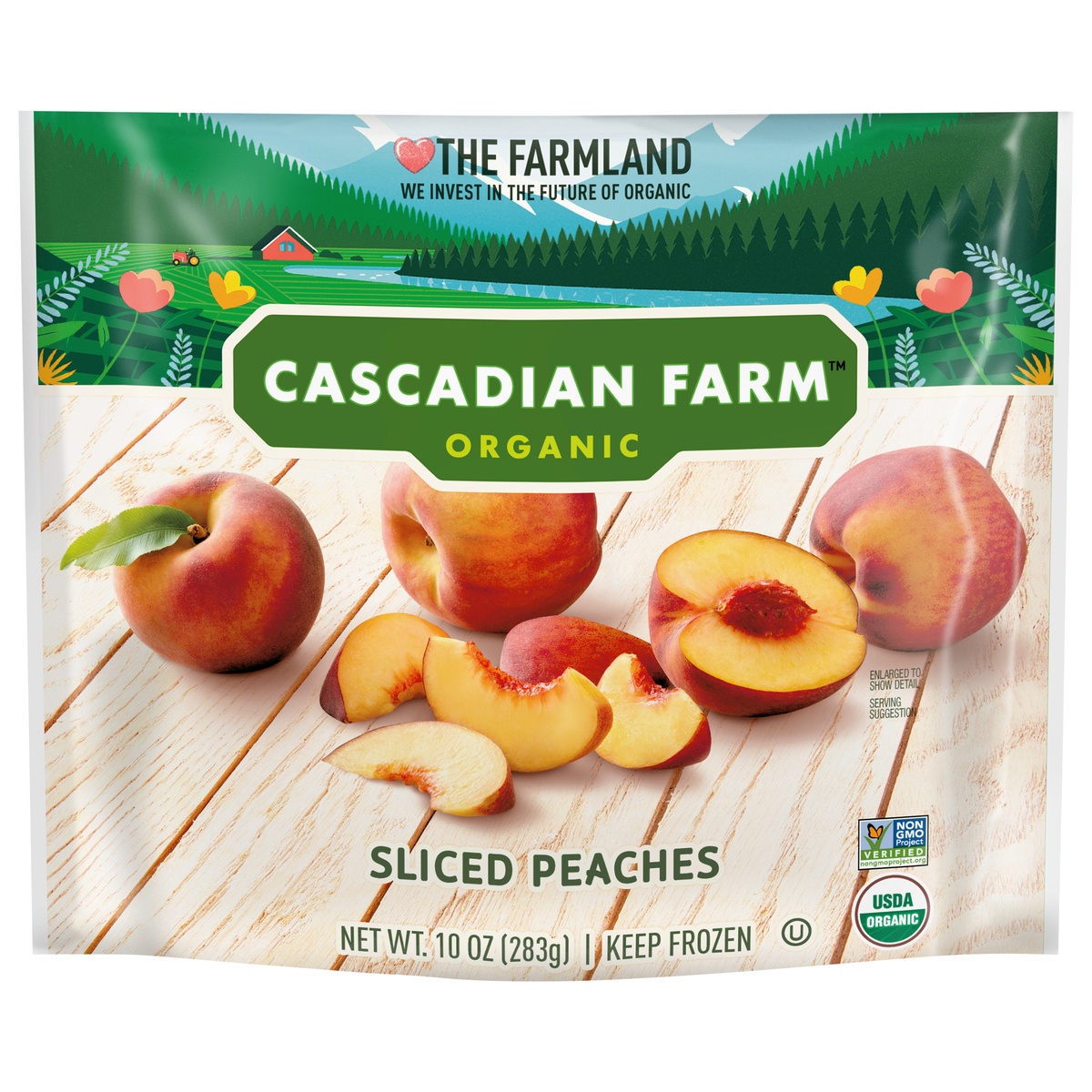 slide 1 of 1, Cascadian Farm Organic Sliced Peaches, Premium Frozen Fruit, Non-GMO, 10 oz, 10 oz