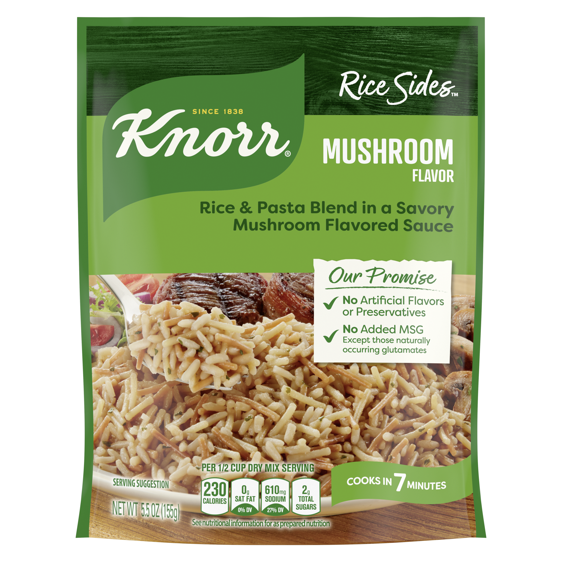 slide 4 of 4, Knorr Rice Sides Mushroom Long Grain Rice and Vermicelli Pasta Blend, 5.5 oz, 5.5 oz