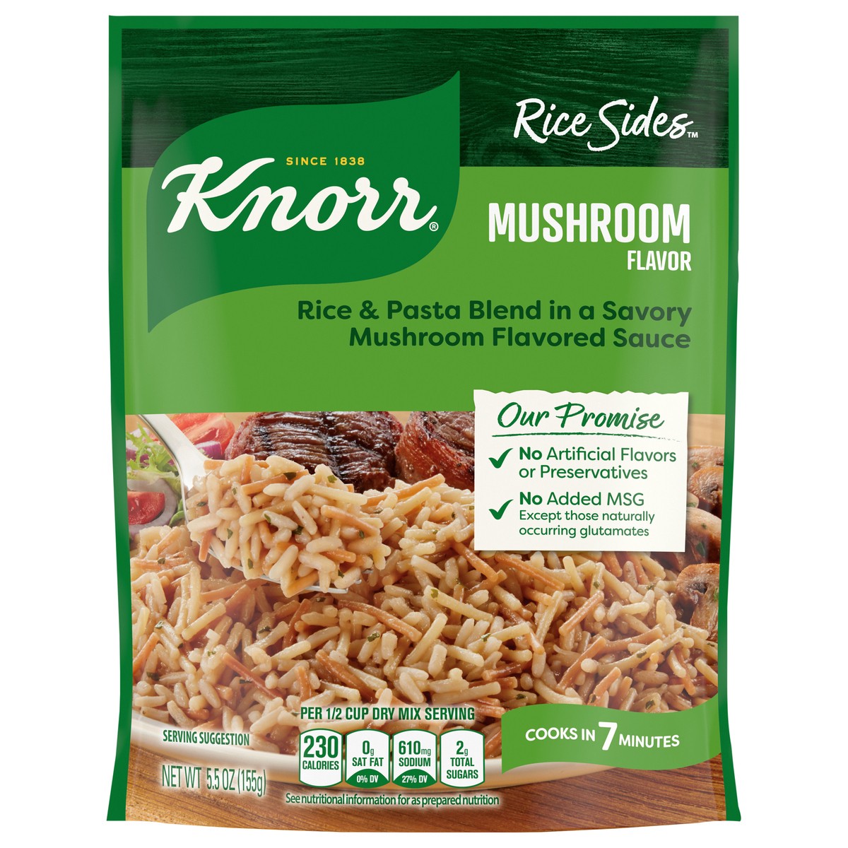 slide 1 of 4, Knorr Rice Sides Mushroom Long Grain Rice and Vermicelli Pasta Blend, 5.5 oz, 5.5 oz