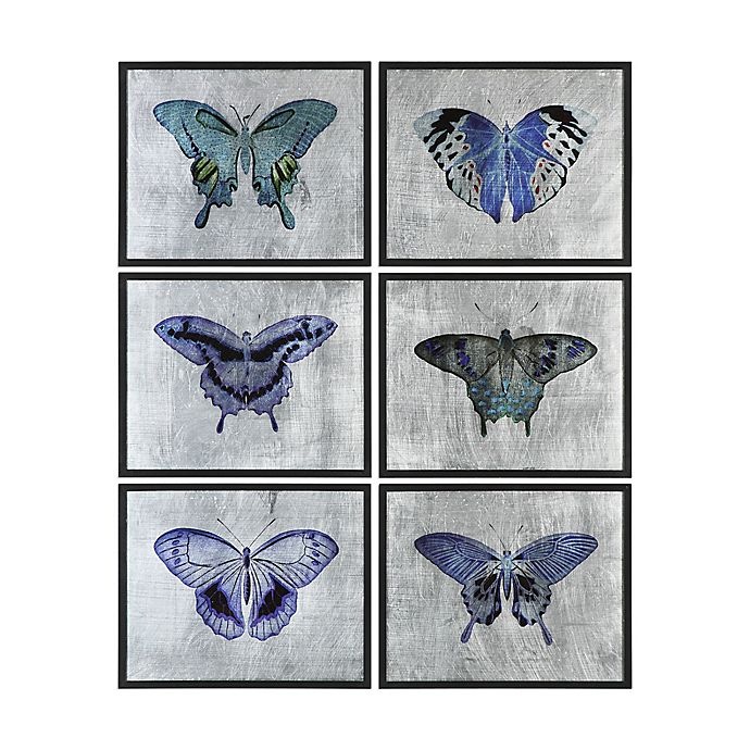 slide 1 of 2, Uttermost Vibrant Butterflies Framed Wall Art, 6 ct