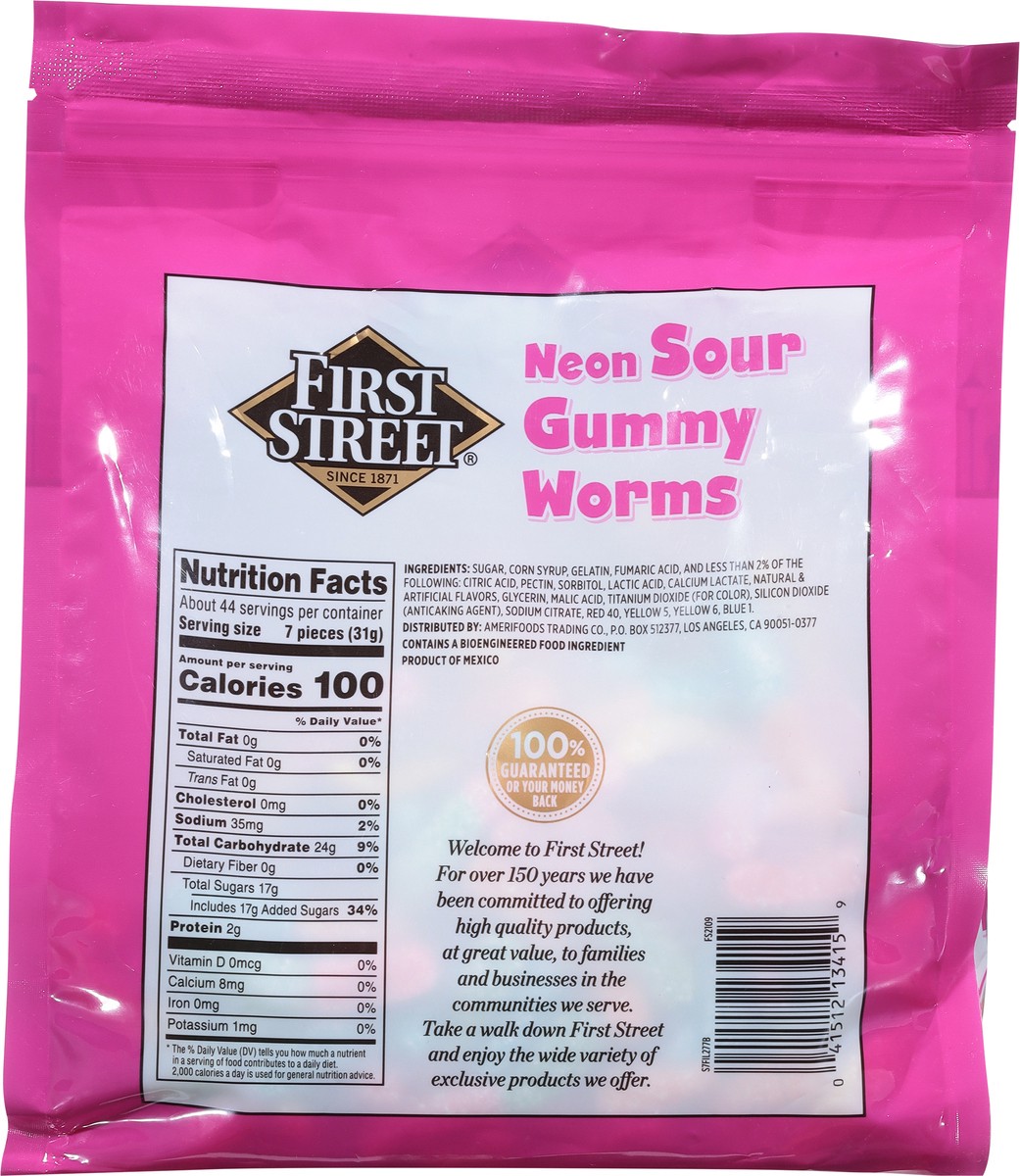 slide 7 of 13, First Street Neon Gummi Worms - 48 oz, 48 oz