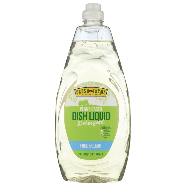 slide 1 of 1, Fresh Thyme Free/Clear Dish Detergent, 24 oz