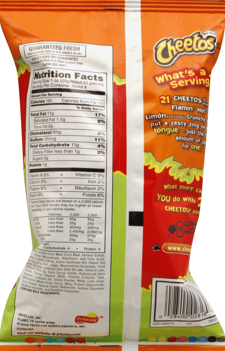 slide 6 of 6, Cheetos Cheese Flavored Snacks 3.75 oz, 3.75 oz