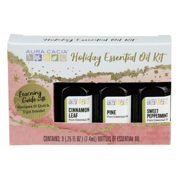 slide 1 of 1, Aura Cacia Holiday Essential Oil Kit, 1 ct