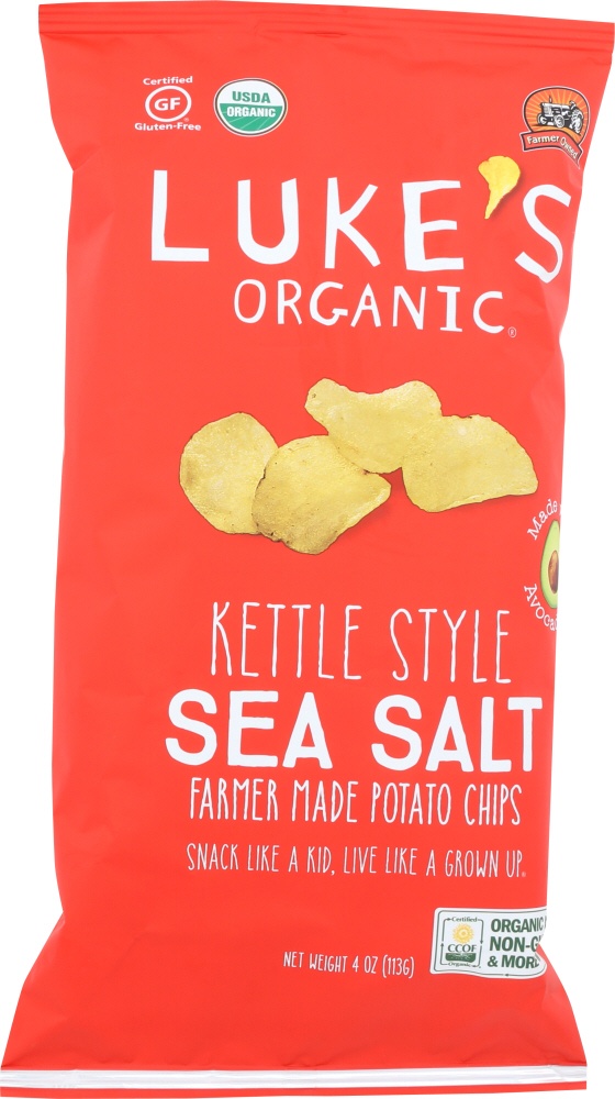 slide 1 of 1, Luke's Kettle Style Sea Salt Potato Chips, 4 oz