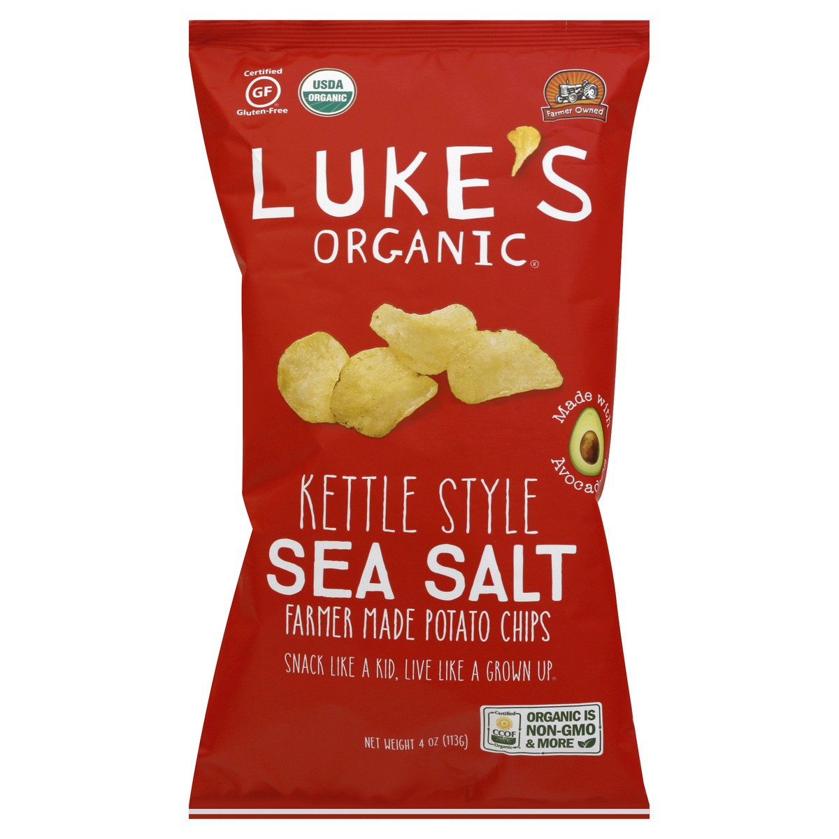 slide 4 of 8, Luke's Potato Chips 4 oz, 4 oz