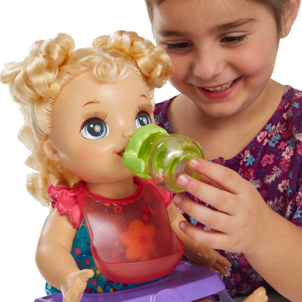 slide 6 of 8, Baby Alive Happy Hungry Baby Doll - Blonde Curly Hair, 1 ct