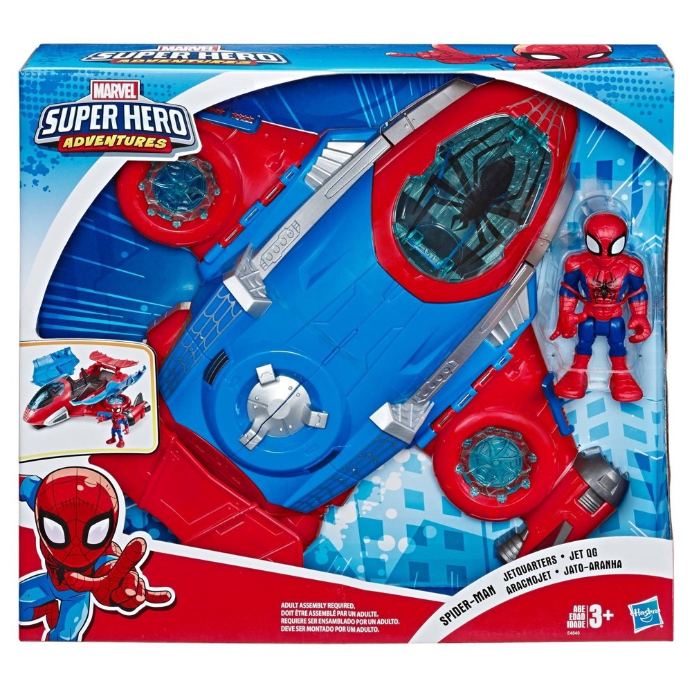 slide 2 of 10, Playskool Heroes Marvel Super Hero Adventures Spider-Man Jetquarters, 1 ct