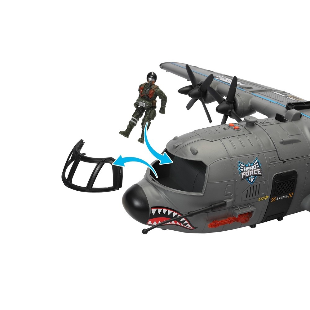 slide 6 of 10, Hero Force Shark Cargo Plane, 1 ct