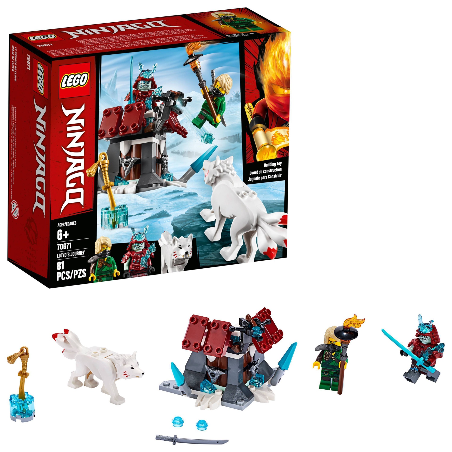 slide 1 of 7, LEGO Ninjago Lloyd's Journey 70671 Toy Fortress Building Set with Lloyd Minifigure, 81 ct