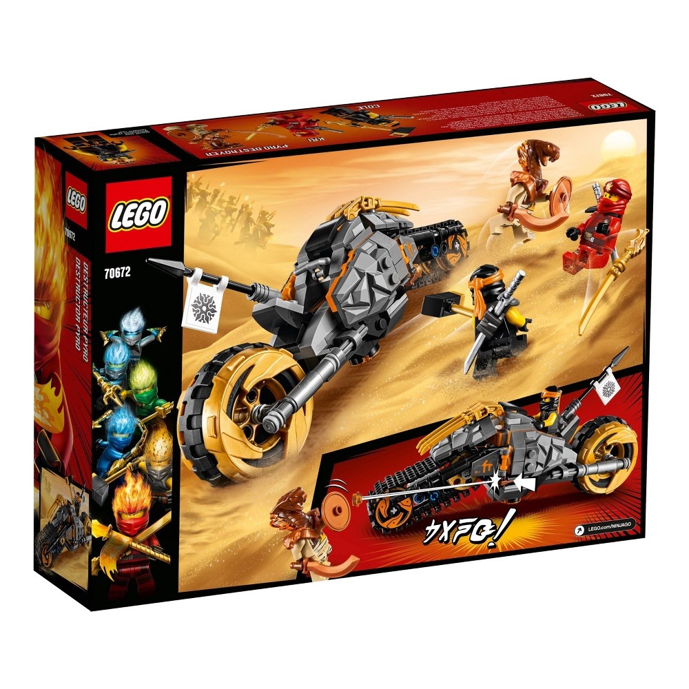 slide 4 of 7, LEGO Ninjago Cole's Dirt Bike 70672 Dirt Bike Toy Building Kit with Toy Stud Shooter, 212 ct