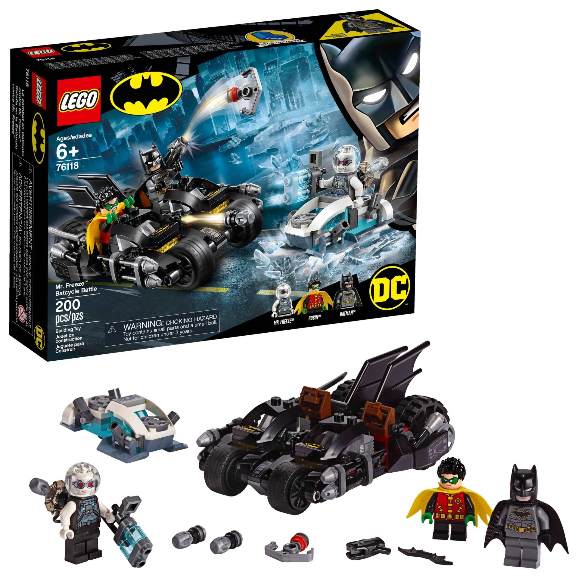 slide 1 of 1, LEGO DC Comics Super Heroes Batman Mr. Freeze Batcycle Battle 76118 Toy Motorcycle Building Set, 200 ct