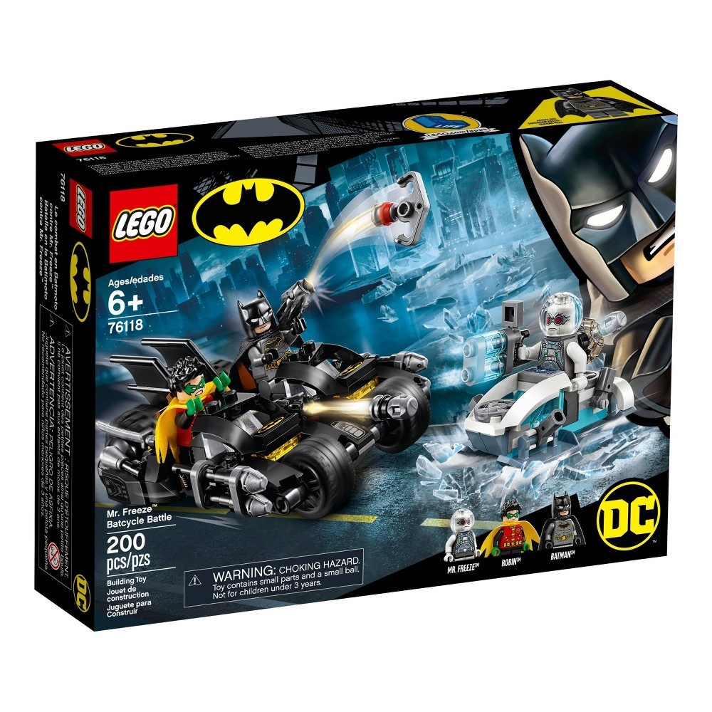 slide 6 of 7, LEGO DC Comics Super Heroes Batman Mr. Freeze Batcycle Battle 76118 Toy Motorcycle Building Set, 200 ct