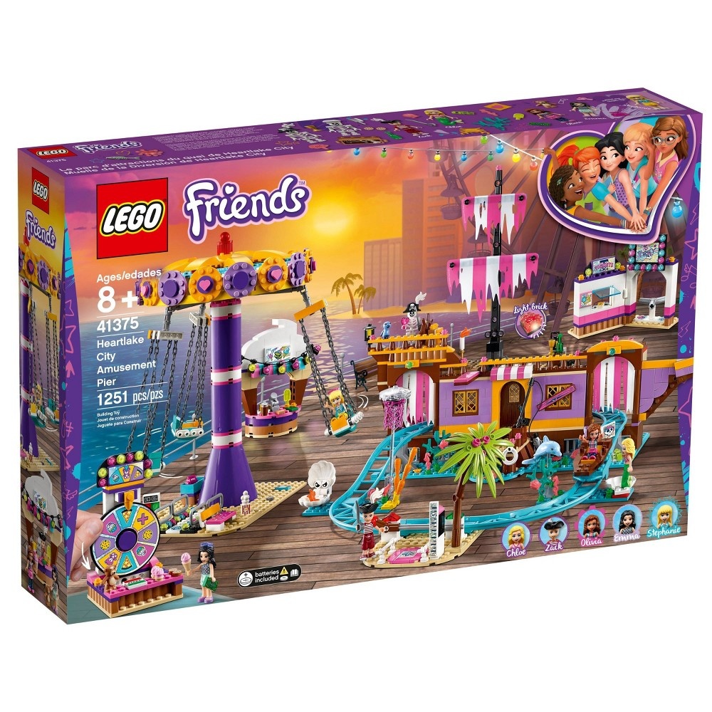 slide 4 of 7, LEGO Friends Heartlake City Amusement Pier 41375 Toy Rollercoaster Building Kit with Mini Dolls, 1 ct