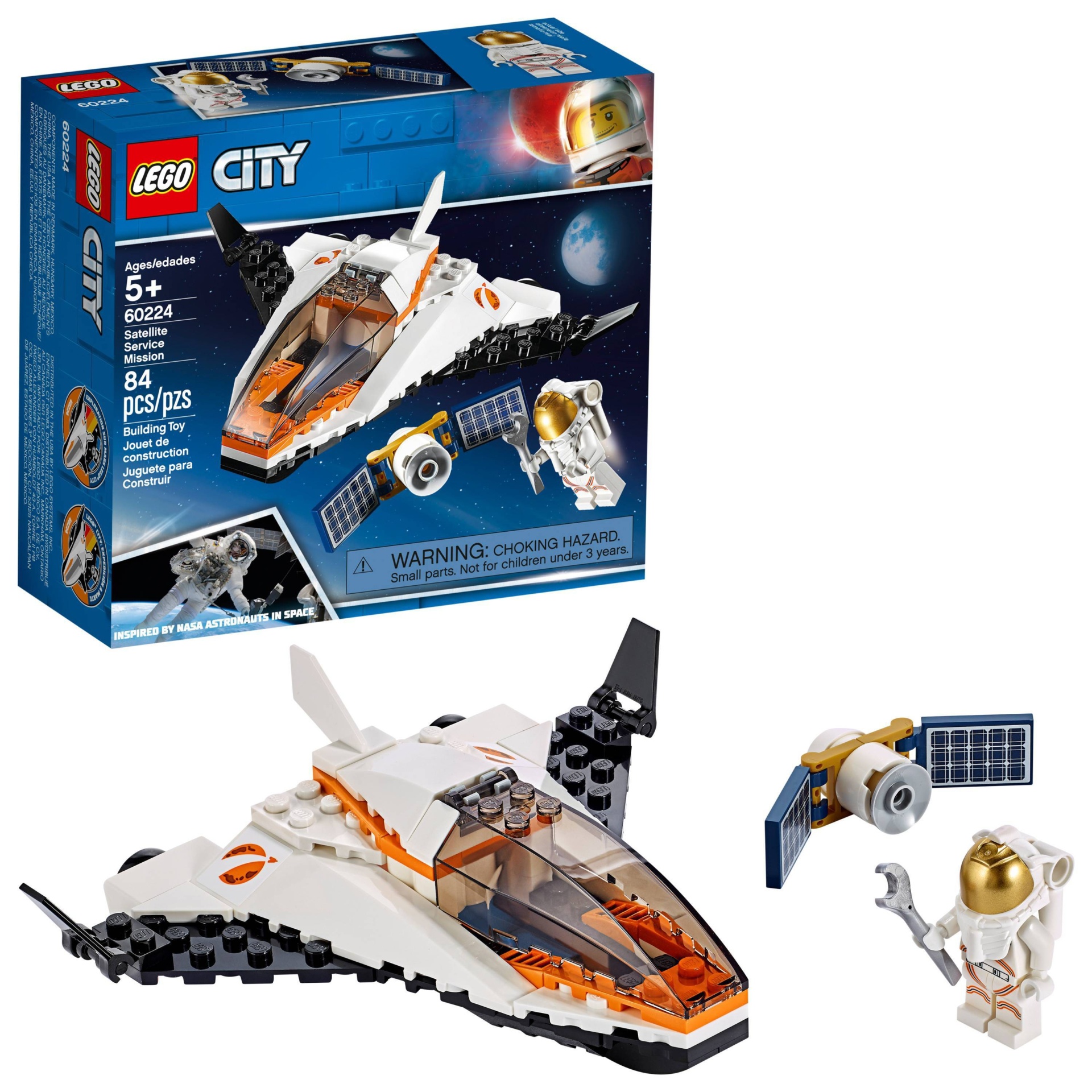 slide 1 of 1, LEGO City Space Satellite Service Mission 60224 Building Set, 84 ct