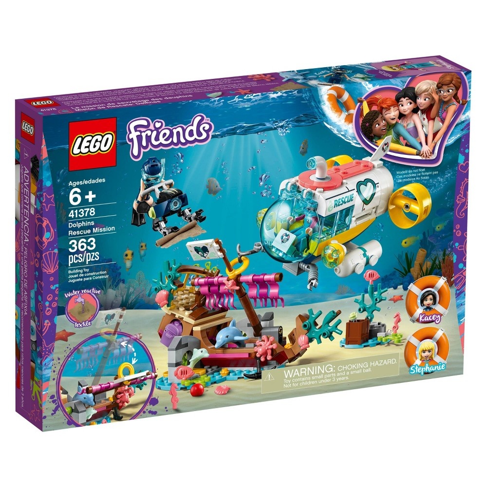 slide 5 of 7, LEGO Friends Dolphins Rescue Mission 41378 Sea Life Building Kit with Toy Submarine and Sea Creatures, 1 ct