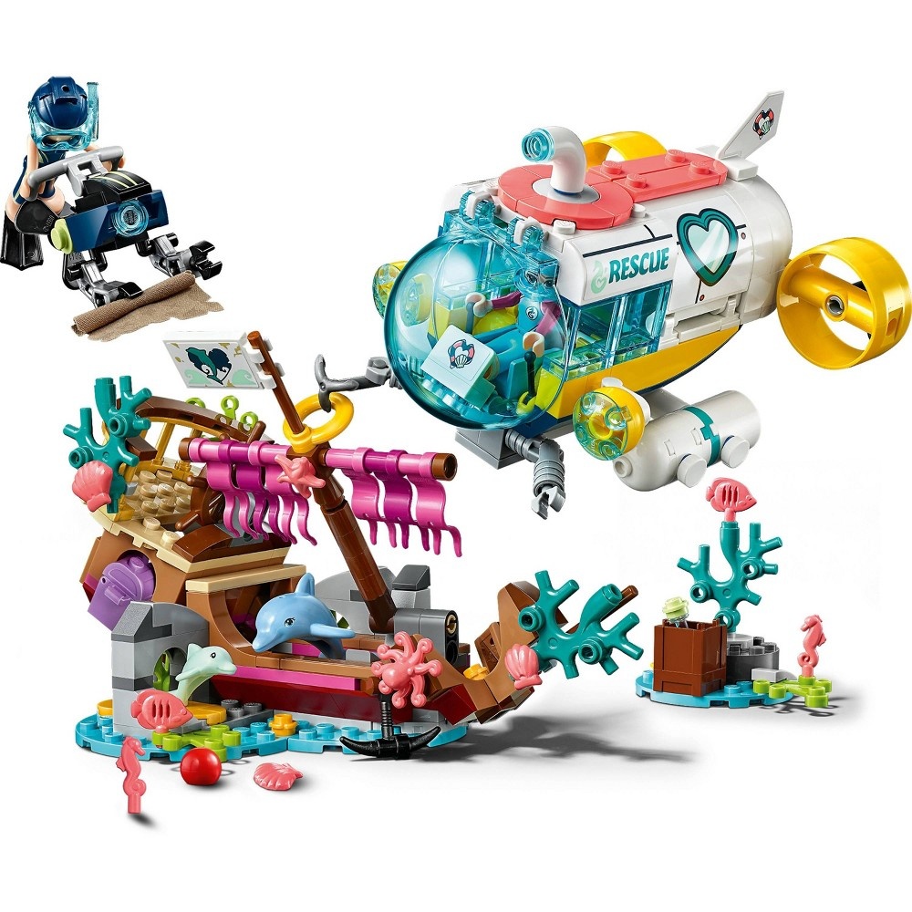 slide 2 of 7, LEGO Friends Dolphins Rescue Mission 41378 Sea Life Building Kit with Toy Submarine and Sea Creatures, 1 ct