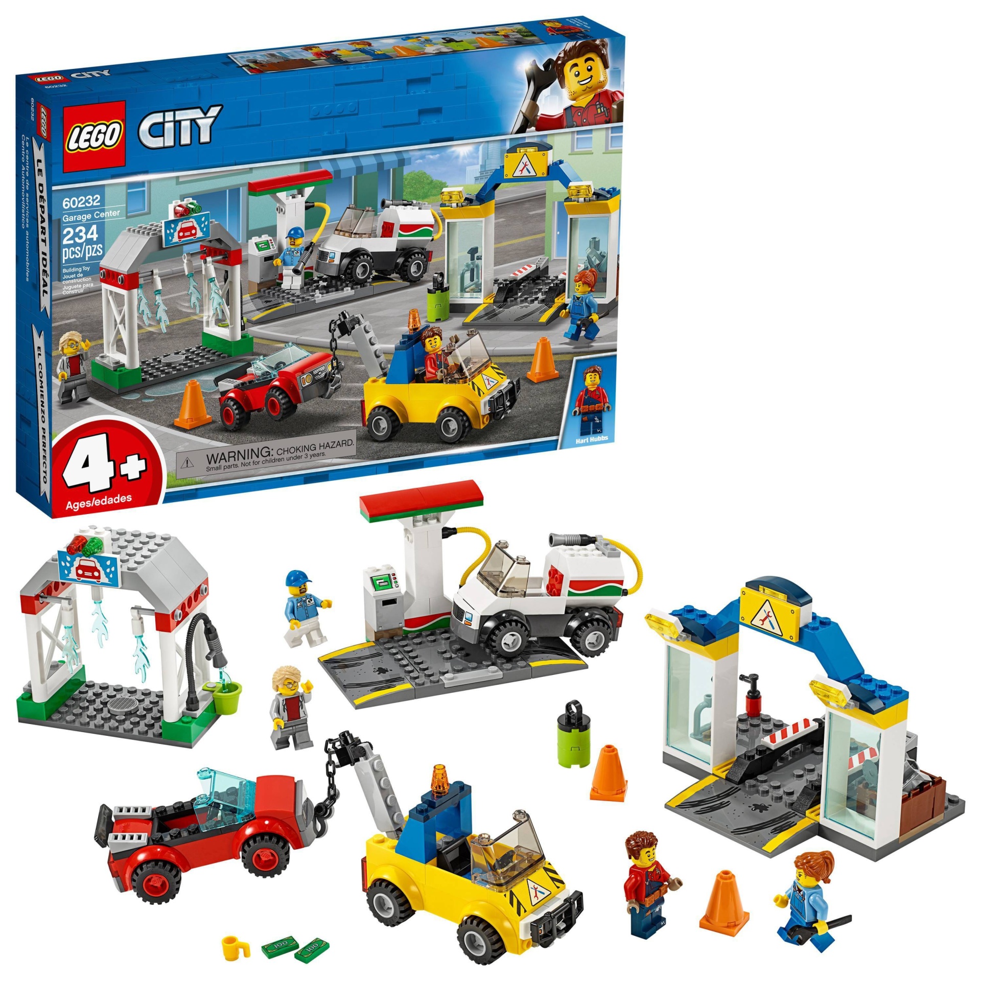 slide 1 of 7, LEGO City Garage Center 60232 Building Kit for Kids 4+ with Toy Vehicle, 234 ct