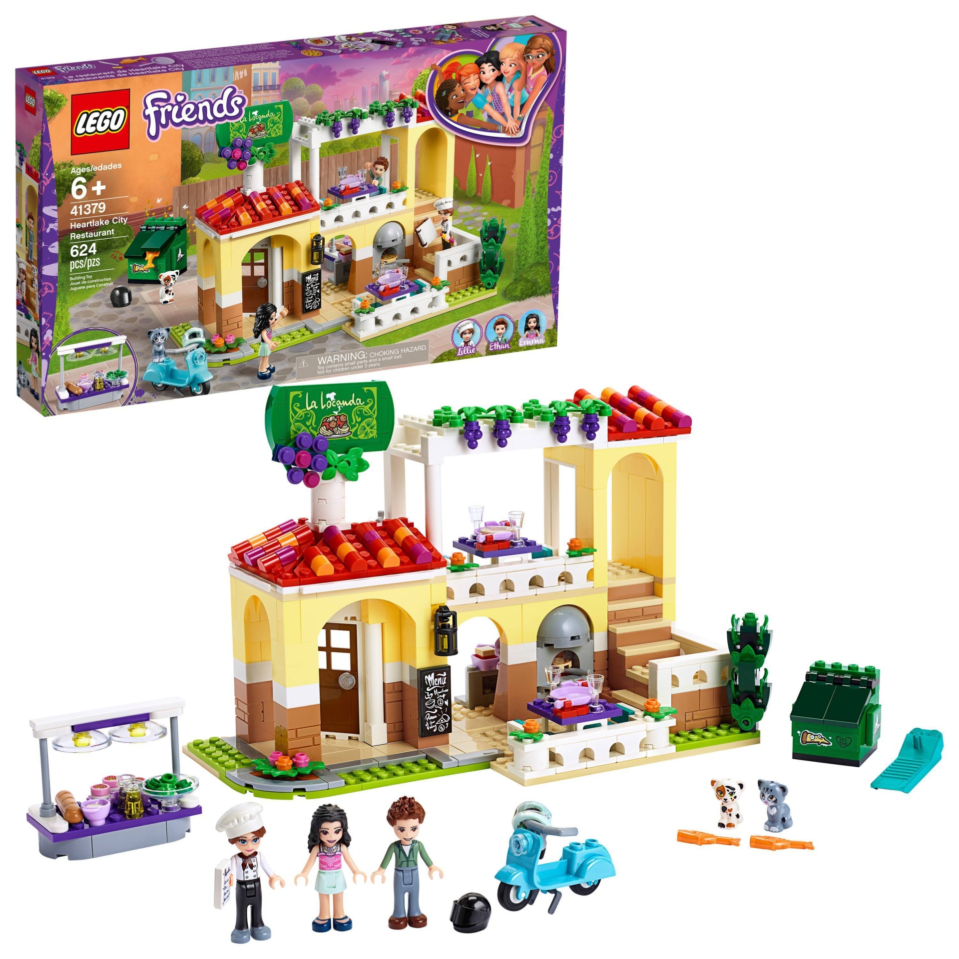 slide 1 of 7, LEGO Friends Heartlake City Restaurant 41379 Building Kit with Restaurant Playset and Mini Dolls, 1 ct