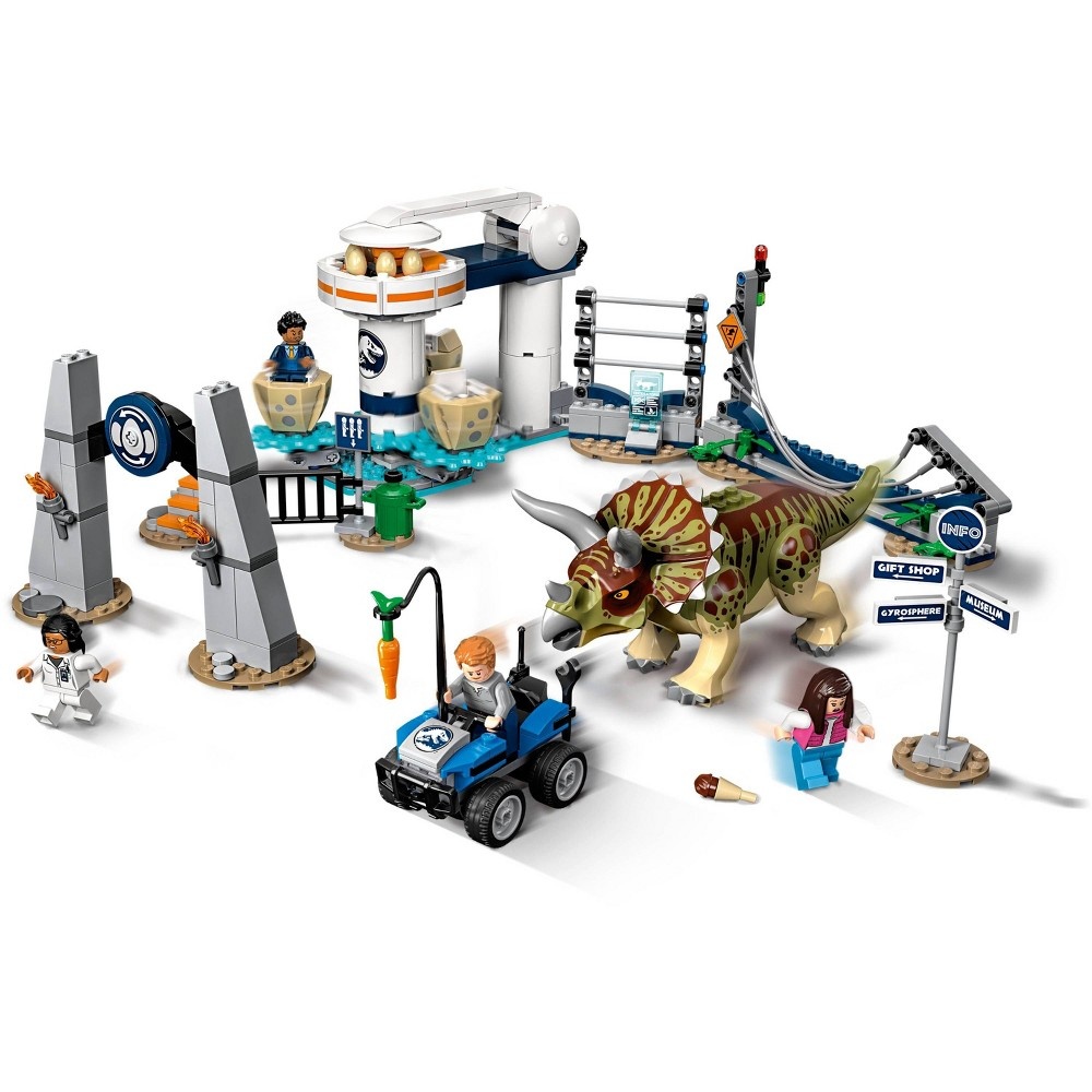 slide 3 of 7, LEGO Jurassic World Triceratops Rampage 75937 Theme Park Building Set with Toy Dinosaur Figure, 1 ct