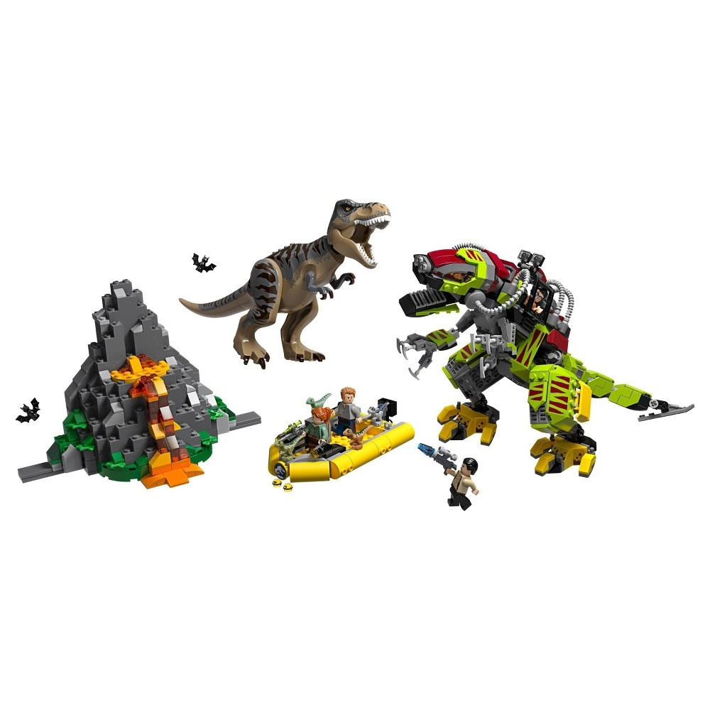 slide 5 of 7, LEGO Jurassic World T. Rex vs Dino-Mech Battle Figure Building Kit, 716 pcs