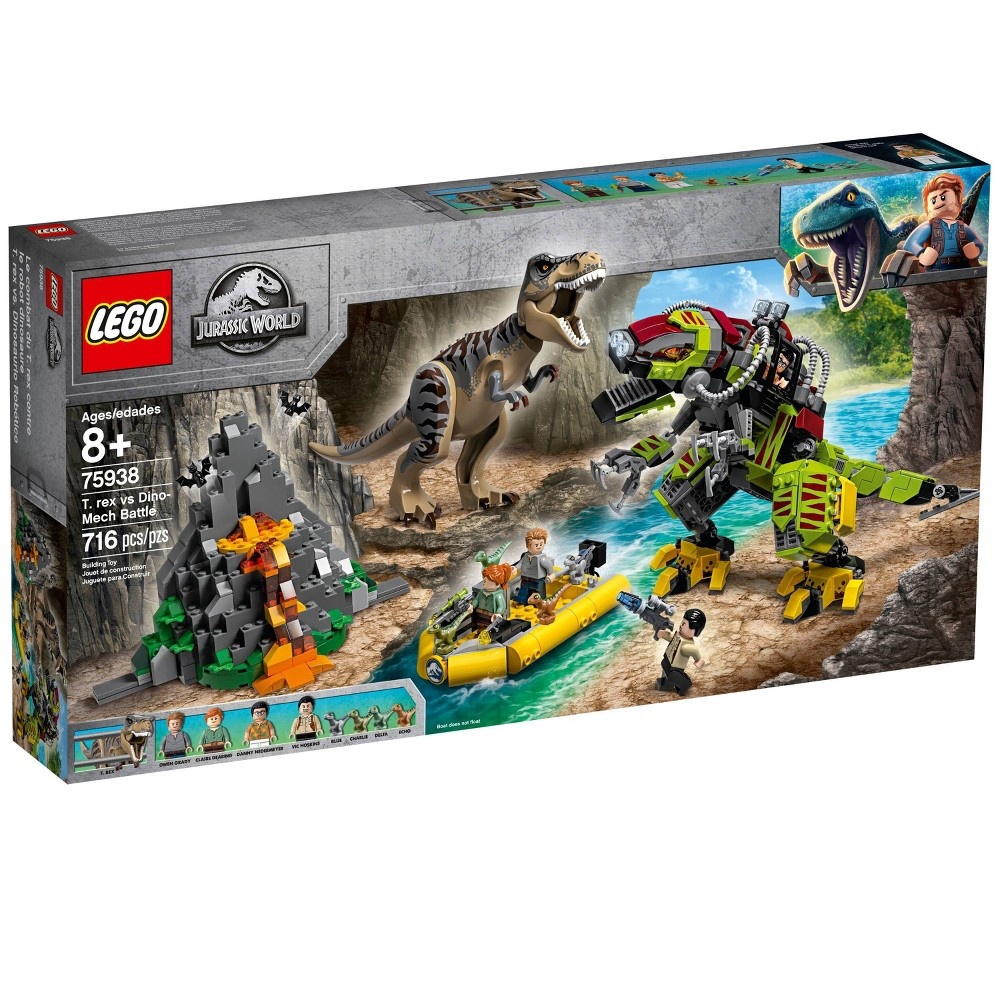 slide 2 of 7, LEGO Jurassic World T. Rex vs Dino-Mech Battle Figure Building Kit, 716 pcs