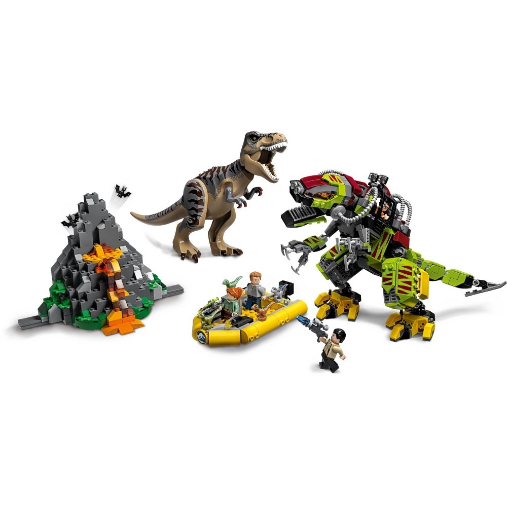 slide 7 of 7, LEGO Jurassic World T. Rex vs Dino-Mech Battle Figure Building Kit, 716 pcs