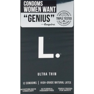 slide 1 of 1, L. Condoms Ultra Thin, 12 ct
