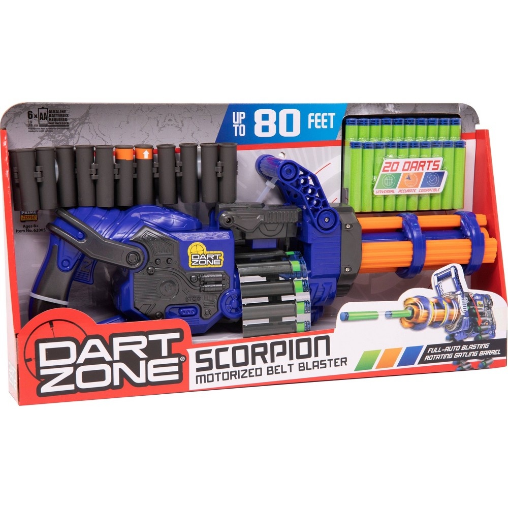 slide 2 of 8, DART Zone Scorpion Motorized Gatling Belt DART Blaster, 1 ct
