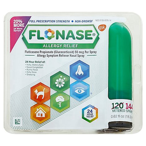 slide 1 of 1, FLONASE Allergy Relief Metered Spray 144 Sprays - 0.62 Fl. Oz., 0.62 fl oz