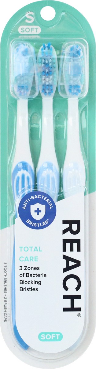 slide 6 of 9, Reach Antibacterial Toothbrush Soft, 3 ct