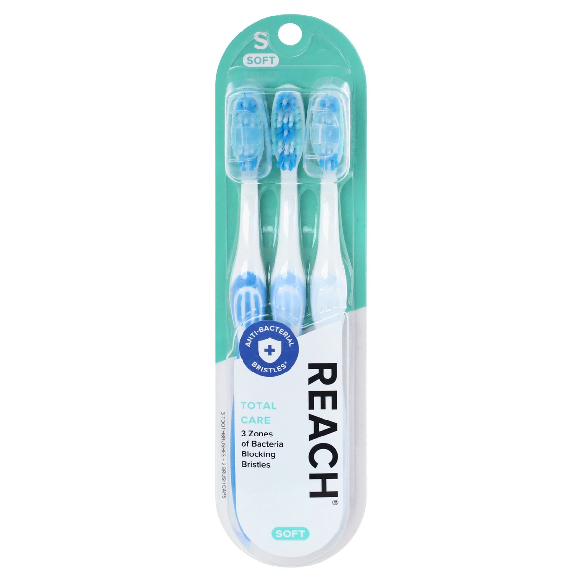 slide 1 of 9, Reach Antibacterial Toothbrush Soft, 3 ct