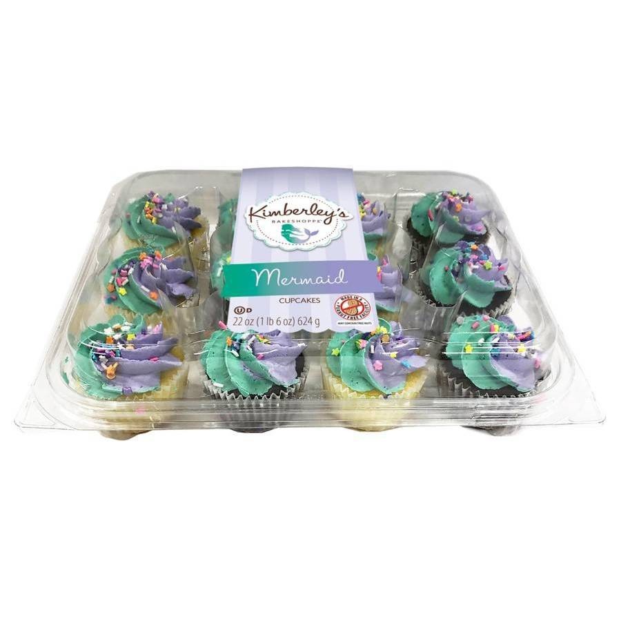 slide 1 of 1, Kimberley's Bakeshoppe Vanilla & Chocolate Mermaid Cupcakes, 12 ct