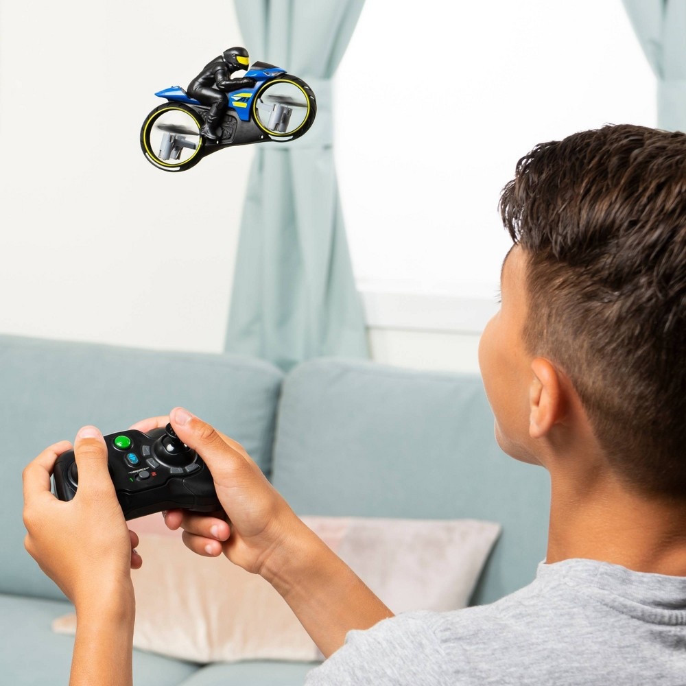 slide 5 of 8, Air Hogs Flight Rider 2-in-1 Remote Control Stunt Motorcycle for Ground and Air, 1 ct