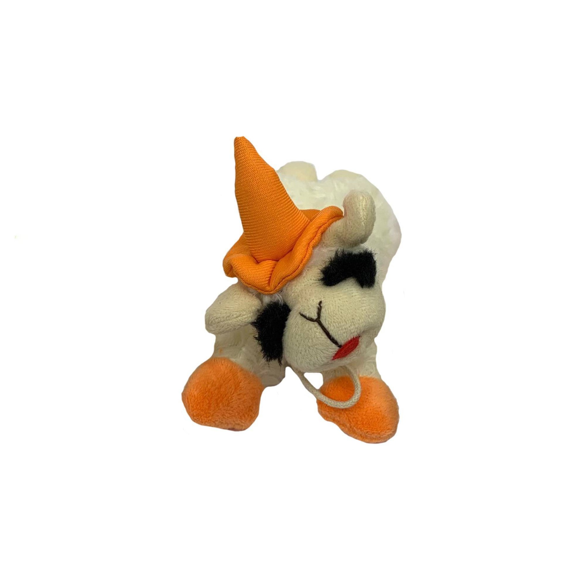 slide 1 of 3, Multipet Lamb Chop Halloween Dog Toy - Orange, 1 ct