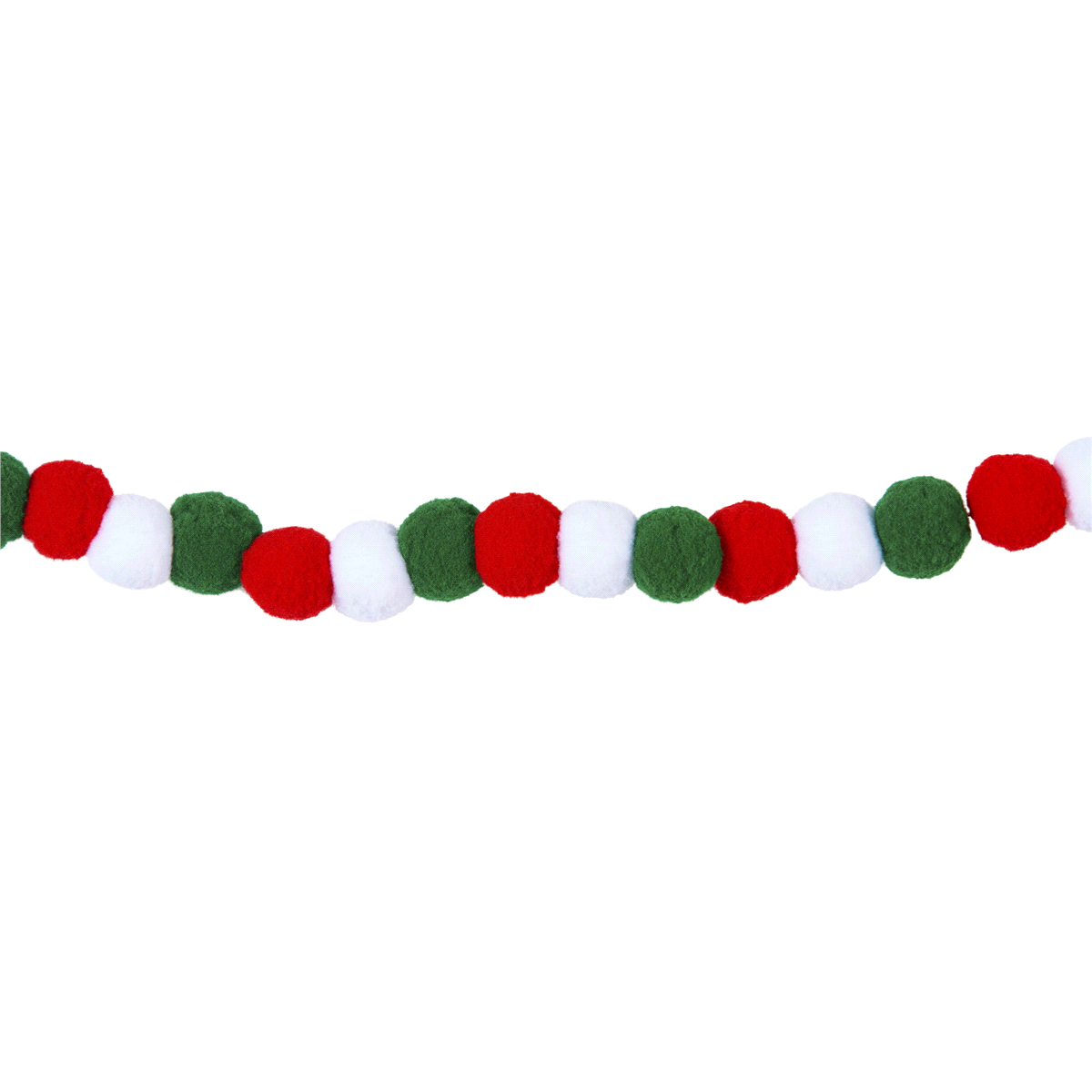 Papyrus Holiday Pom Poms Banner Red White Green 79 inch