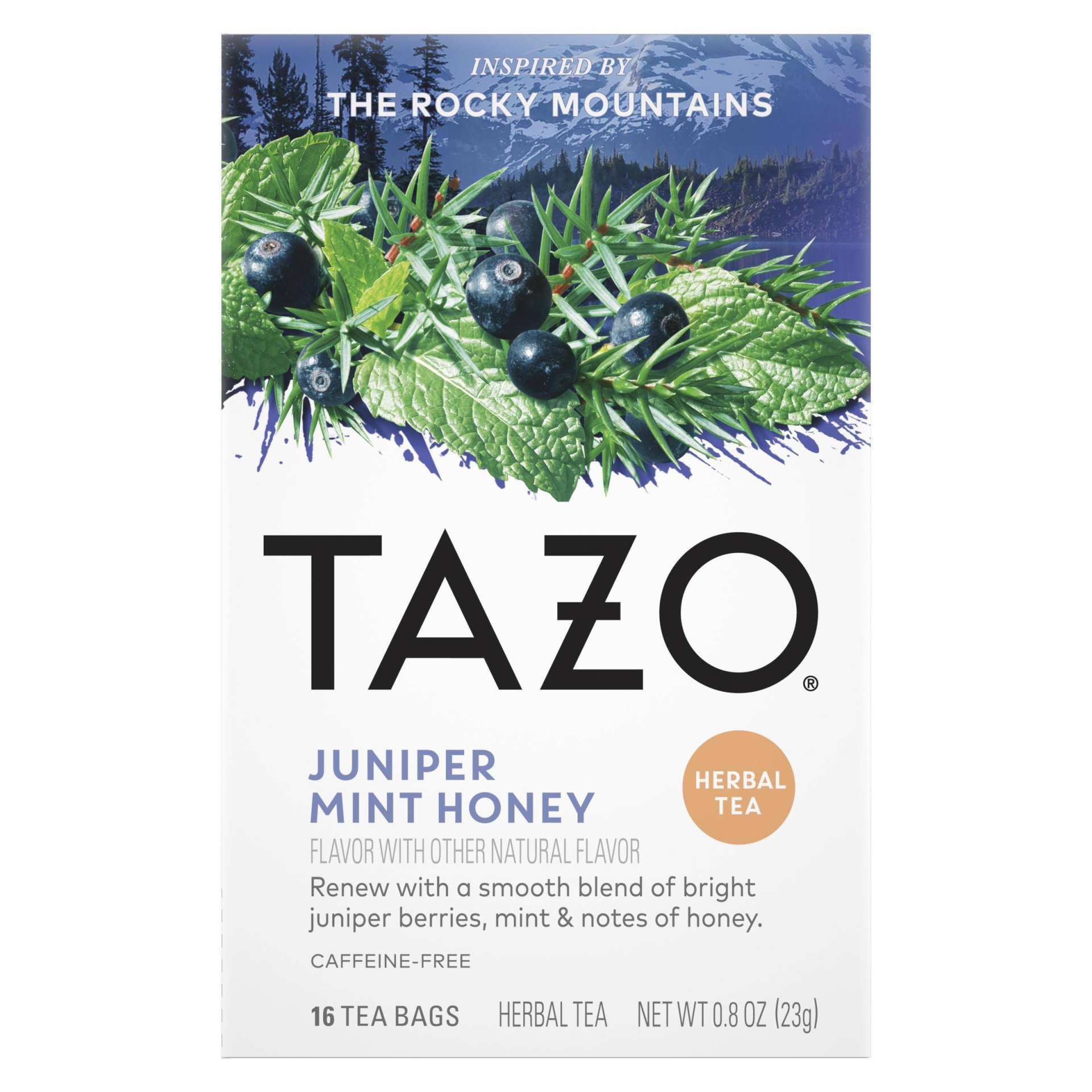 slide 1 of 9, Tazo Herbal Juniper Mint Honey Tea Bags - 16ct, 16 ct