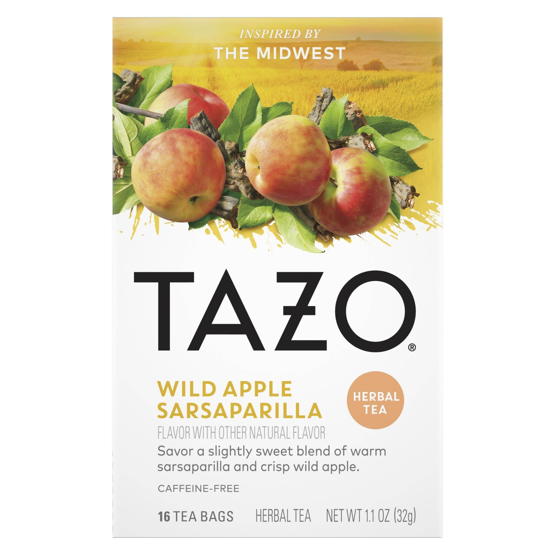 slide 1 of 5, Tazo Foragers Wild Apple Sarsaparilla Tea, 16 ct
