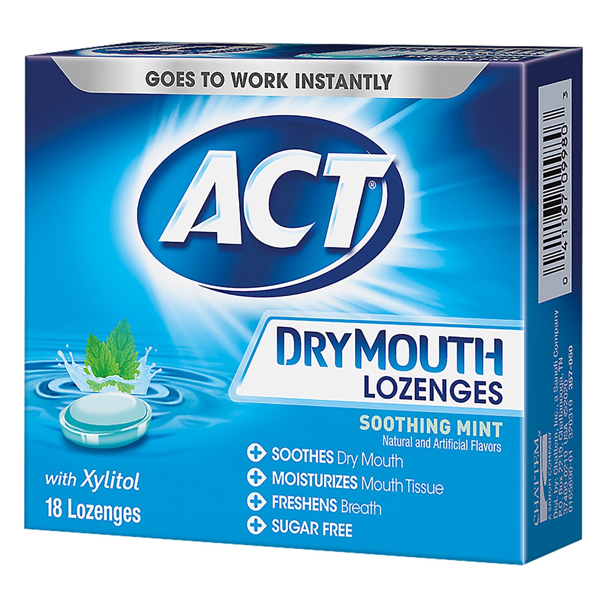 slide 3 of 11, ACT Dry Mouth Soothing Mint Lozenges 18 ea, 18 ct
