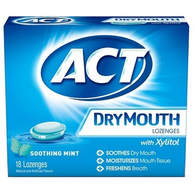 slide 1 of 11, ACT Dry Mouth Soothing Mint Lozenges 18 ea, 18 ct