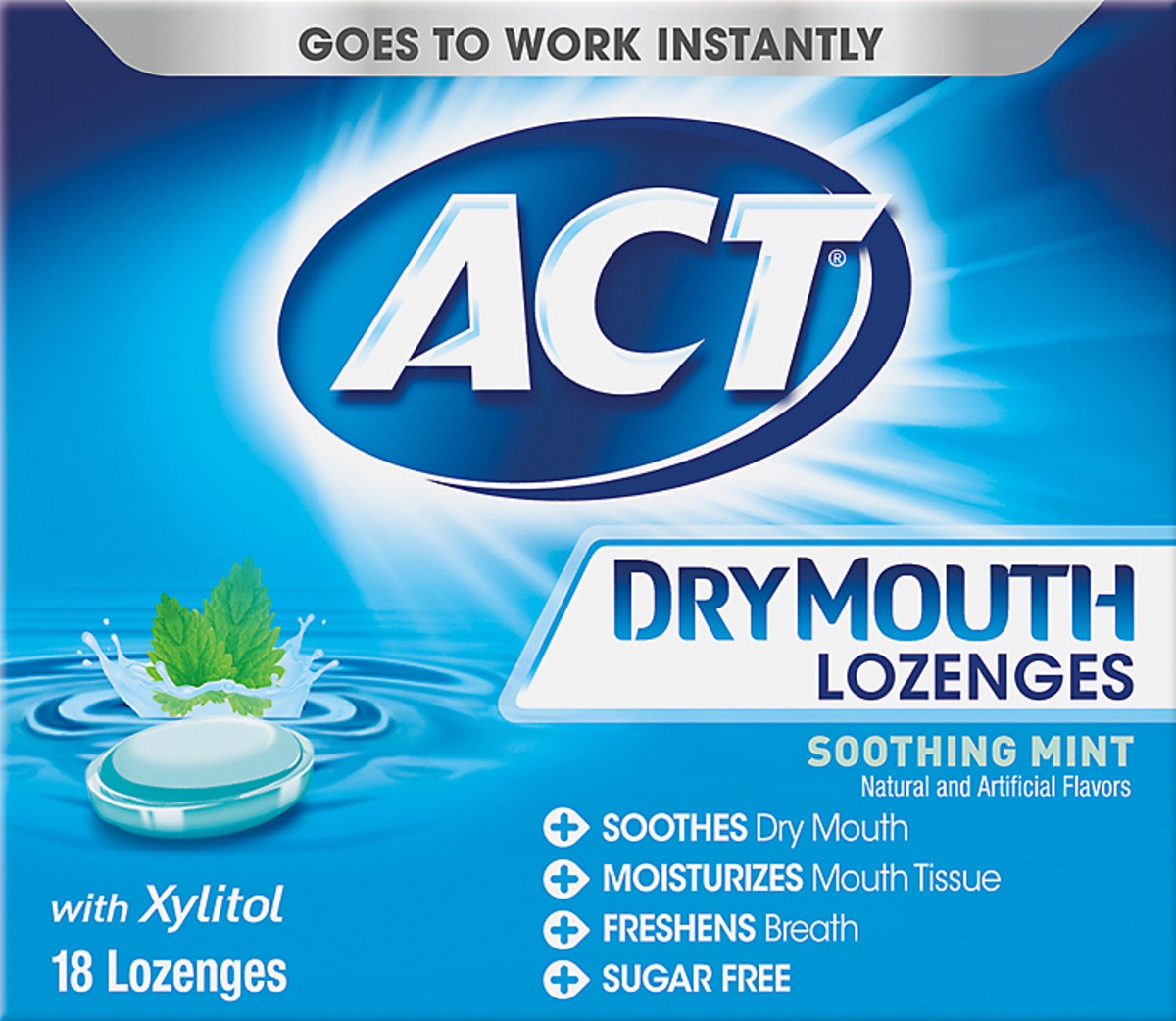 slide 9 of 11, ACT Dry Mouth Soothing Mint Lozenges 18 ea, 18 ct