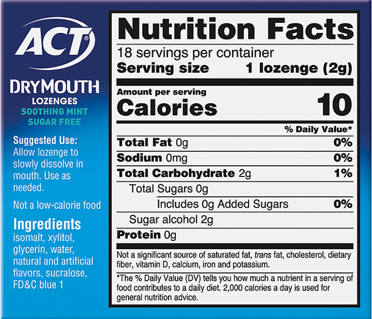 slide 10 of 11, ACT Dry Mouth Soothing Mint Lozenges 18 ea, 18 ct