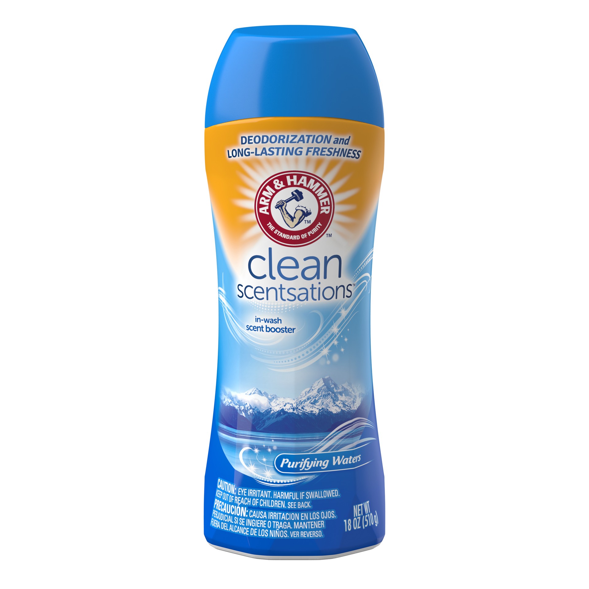 slide 1 of 9, Arm & Hammer Clean Scentsations In-Wash Scent Booster - Purifying Waters, 18 oz, 18 fl oz