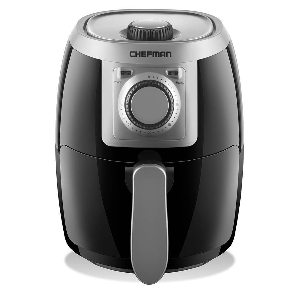slide 1 of 4, Chefman 2.1qt Analog Air Fryer - Black/Silver, 2.1 qt