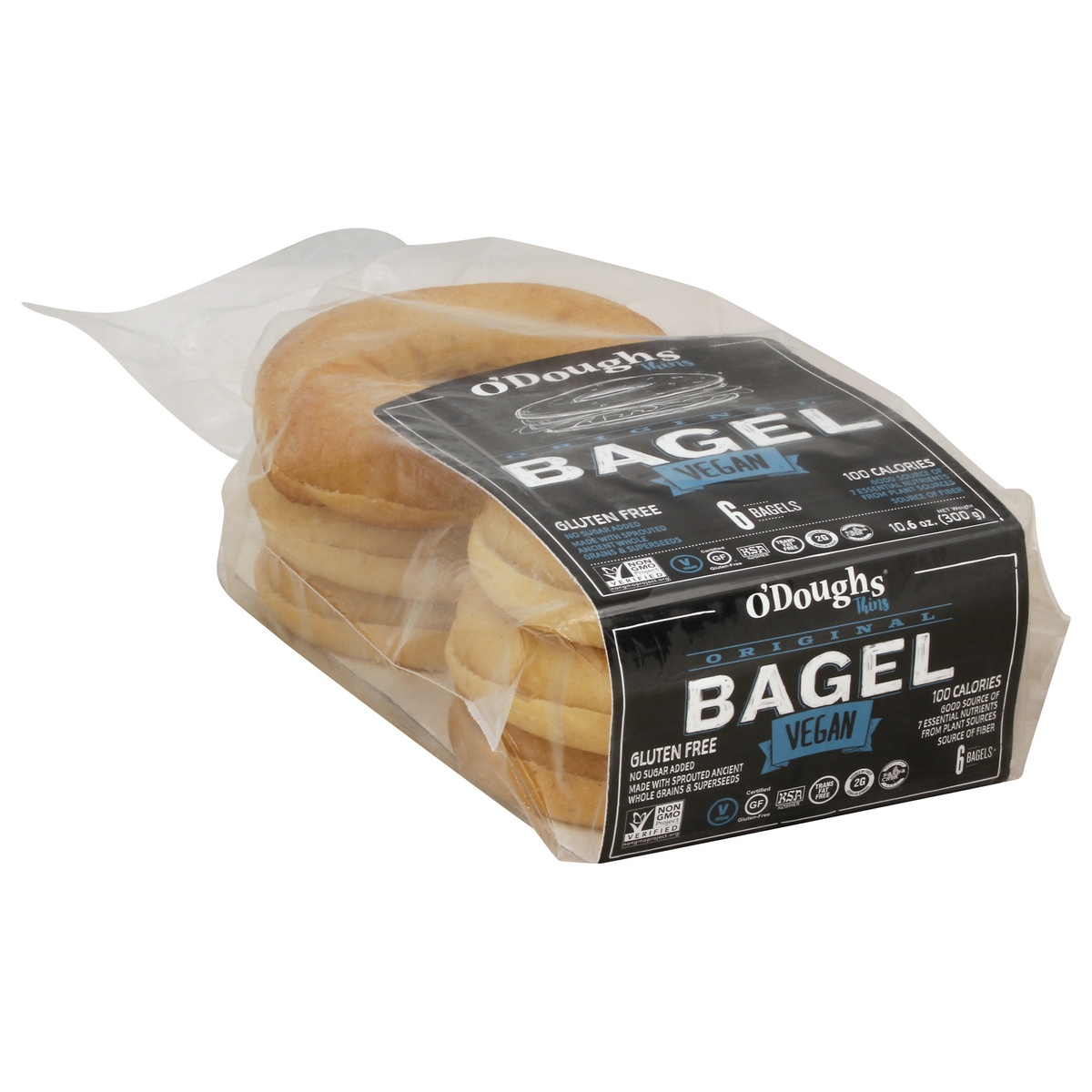slide 9 of 10, O'Doughs Thins Vegan Original Bagels 6 Each, 10.58 oz