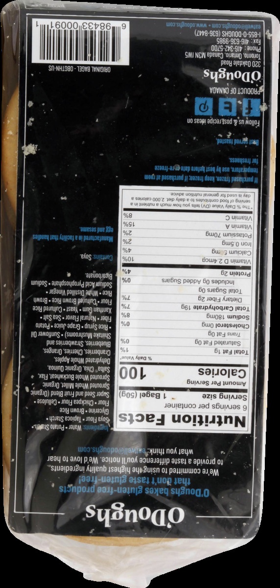 slide 3 of 10, O'Doughs Thins Vegan Original Bagels 6 Each, 10.58 oz