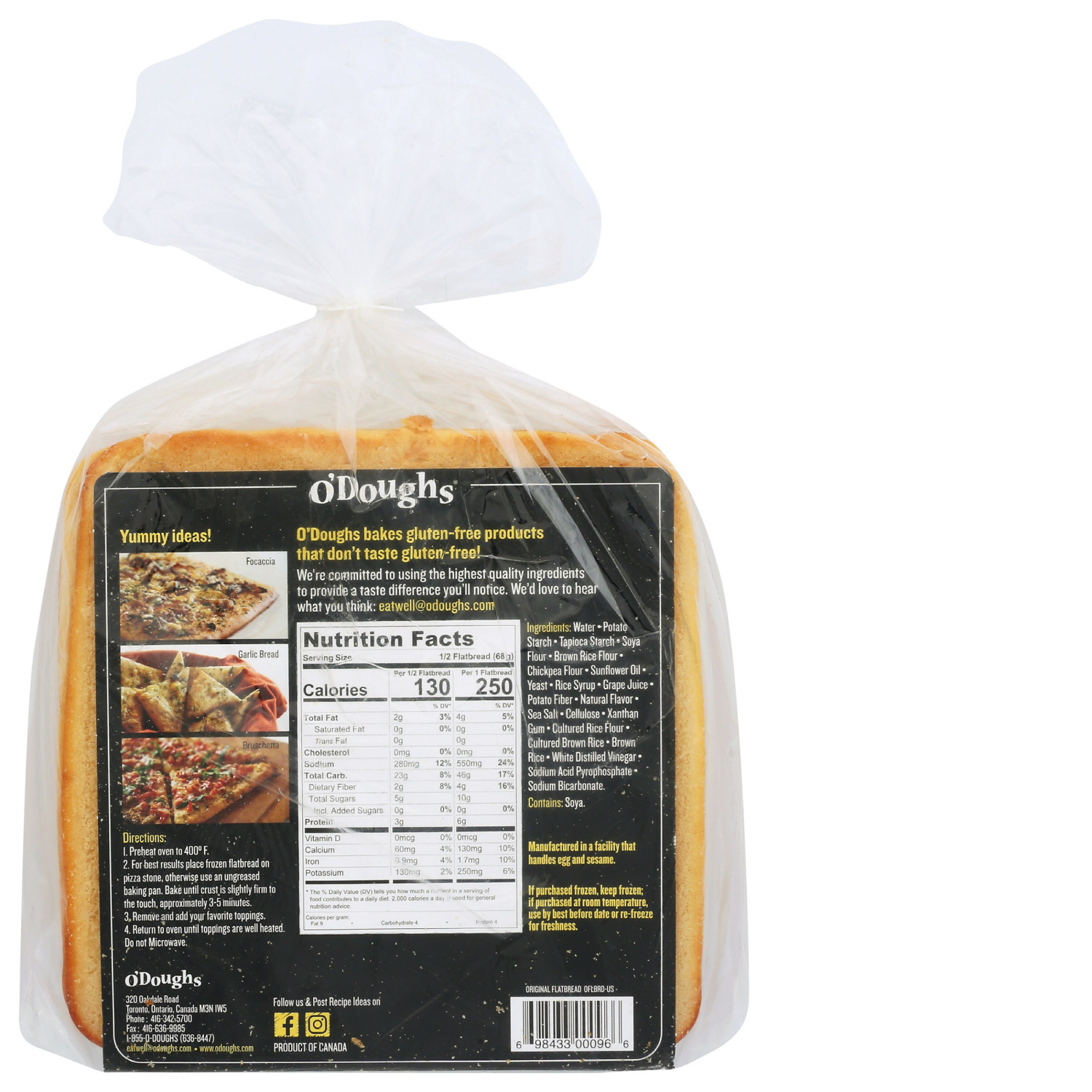 slide 2 of 2, O'Doughs O'doughs Original Gluten Free Flatbread, 14.4 oz