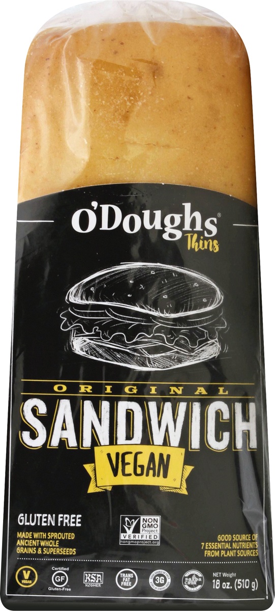 slide 6 of 10, O'Doughs Thins Vegan Original Sandwich Buns 6 ea, 6 ct
