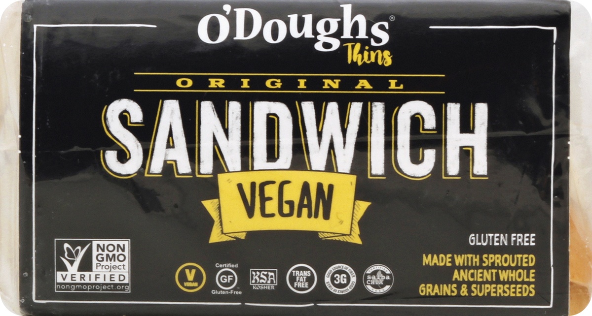 slide 9 of 10, O'Doughs Thins Vegan Original Sandwich Buns 6 ea, 6 ct